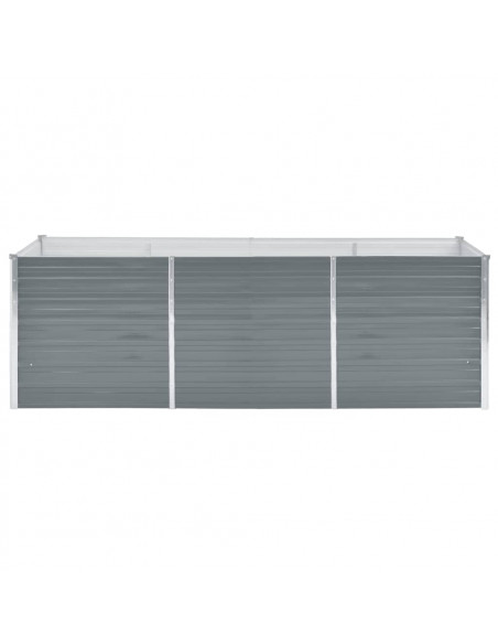 Letto Rialzato da Giardino Acciaio Zincato 240x80x77 cm Grigio