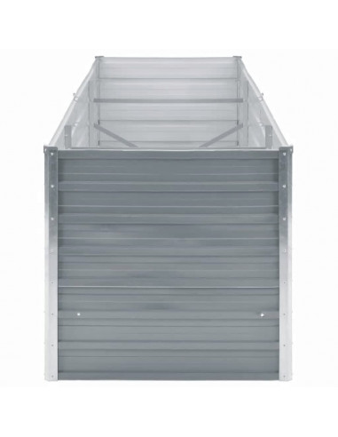 Letto Rialzato da Giardino Acciaio Zincato 240x80x77 cm Grigio