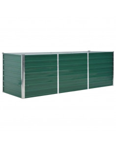 Letto Rialzato Giardino in Acciaio Zincato 240x80x77 cm Verde 2