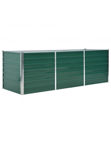 Letto Rialzato Giardino in Acciaio Zincato 240x80x77 cm Verde
