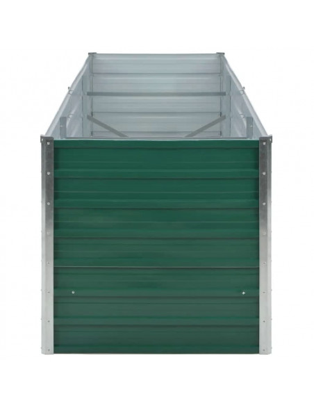 Letto Rialzato Giardino in Acciaio Zincato 240x80x77 cm Verde