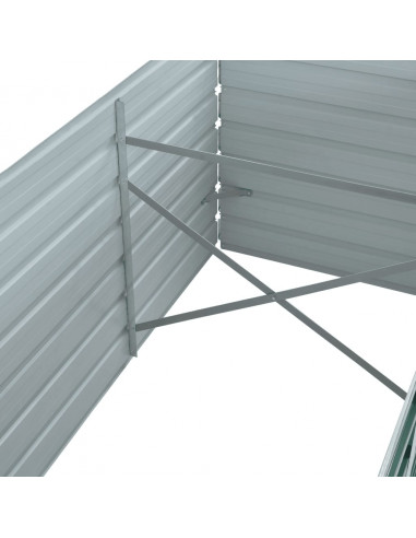 Letto Rialzato Giardino in Acciaio Zincato 240x80x77 cm Verde