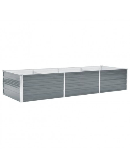 Letto Rialzato Giardino in Acciaio Zincato 240x80x45 cm Grigio