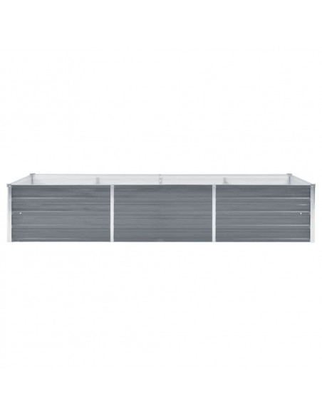 Letto Rialzato Giardino in Acciaio Zincato 240x80x45 cm Grigio