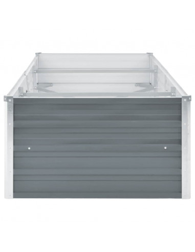 Letto Rialzato Giardino in Acciaio Zincato 240x80x45 cm Grigio