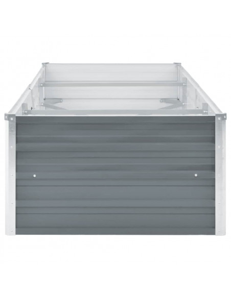 Letto Rialzato Giardino in Acciaio Zincato 240x80x45 cm Grigio