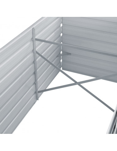 Letto Rialzato Giardino in Acciaio Zincato 240x80x45 cm Grigio