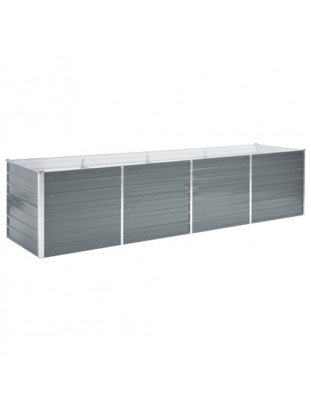 Letto Rialzato Giardino in Acciaio Zincato 320x80x77 cm Grigio