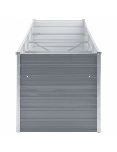 Letto Rialzato Giardino in Acciaio Zincato 320x80x77 cm Grigio