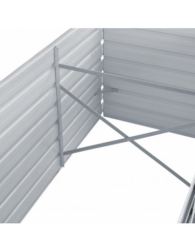 Letto Rialzato Giardino in Acciaio Zincato 320x80x77 cm Grigio