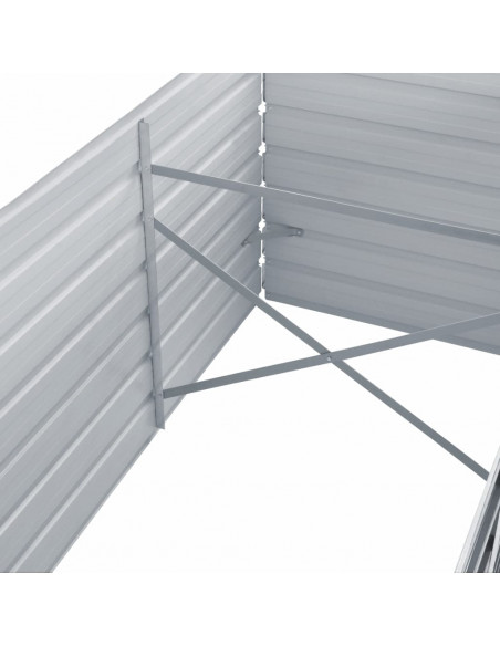 Letto Rialzato Giardino in Acciaio Zincato 320x80x77 cm Grigio