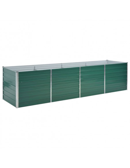 Letto Rialzato Giardino in Acciaio Zincato 320x80x77 cm Verde