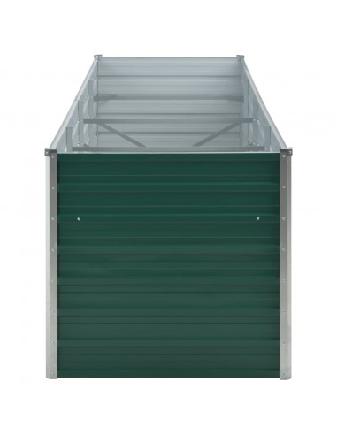 Letto Rialzato Giardino in Acciaio Zincato 320x80x77 cm Verde