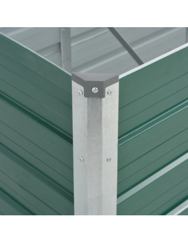 Letto Rialzato Giardino in Acciaio Zincato 320x80x77 cm Verde