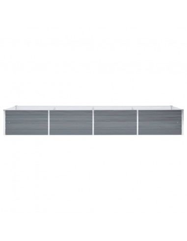 Letto Rialzato Giardino in Acciaio Zincato 320x80x45 cm Grigio