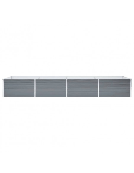 Letto Rialzato Giardino in Acciaio Zincato 320x80x45 cm Grigio