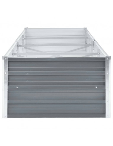 Letto Rialzato Giardino in Acciaio Zincato 320x80x45 cm Grigio
