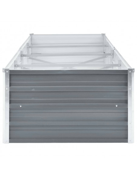 Letto Rialzato Giardino in Acciaio Zincato 320x80x45 cm Grigio