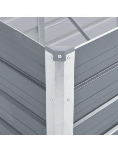 Letto Rialzato Giardino in Acciaio Zincato 320x80x45 cm Grigio