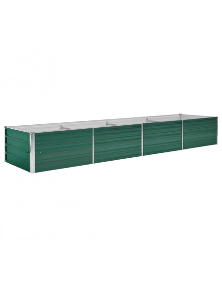Letto Rialzato Giardino in Acciaio Zincato 320x80x45 cm Verde