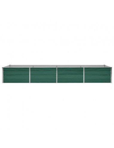 Letto Rialzato Giardino in Acciaio Zincato 320x80x45 cm Verde