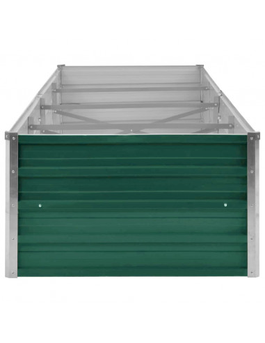 Letto Rialzato Giardino in Acciaio Zincato 320x80x45 cm Verde