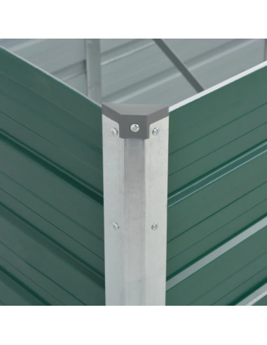 Letto Rialzato Giardino in Acciaio Zincato 320x80x45 cm Verde