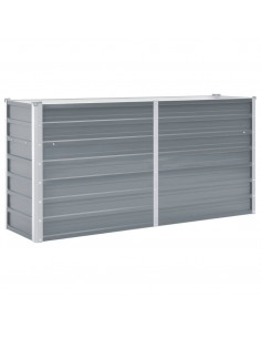 Letto Rialzato Giardino in Acciaio Zincato 160x40x77 cm Grigio 2