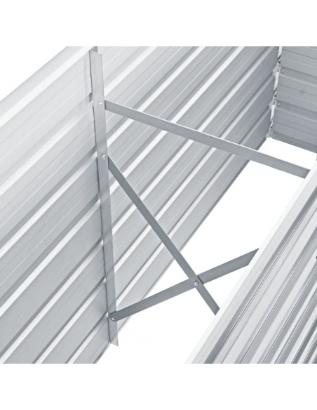 Letto Rialzato Giardino in Acciaio Zincato 160x40x77 cm Grigio