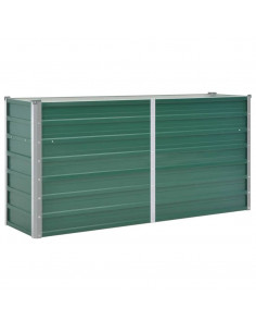 Letto Rialzato Giardino in Acciaio Zincato 160x40x77 cm Verde 2