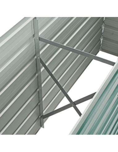 Letto Rialzato Giardino in Acciaio Zincato 160x40x77 cm Verde