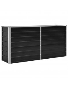 Letto Rialzato Giardino Antracite 160x40x77 cm Acciaio Zincato 2
