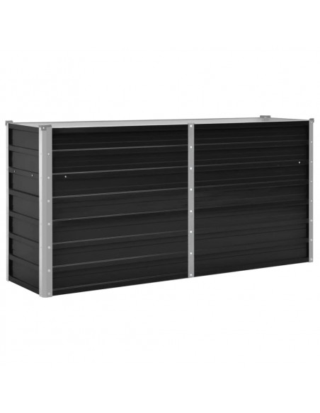 Letto Rialzato Giardino Antracite 160x40x77 cm Acciaio Zincato