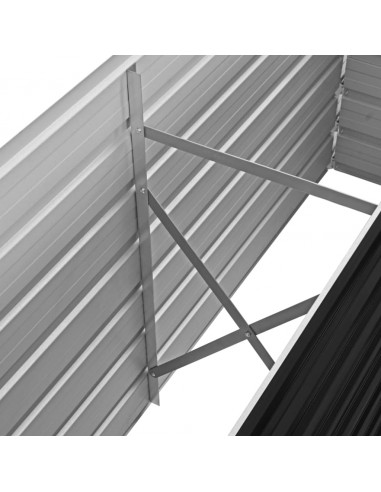 Letto Rialzato Giardino Antracite 160x40x45 cm Acciaio Zincato