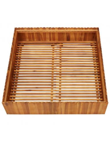 Letto Rialzato da Giardino 100x100x25 cm in Massello di Acacia