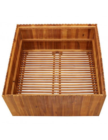 Letto Rialzato da Giardino 100x100x50 cm in Massello di Acacia