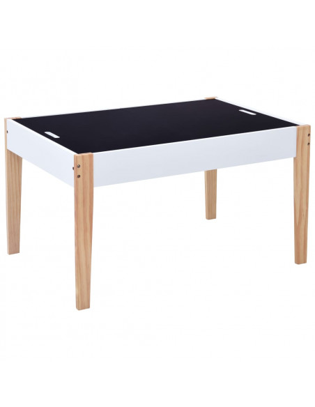 Set Sedie e Tavolo Lavagna per Bambini 3 pz Nero e Bianco
