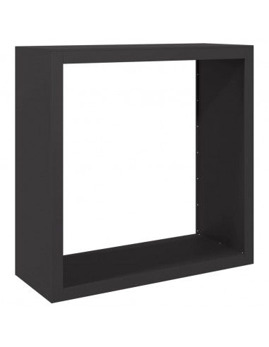 Rastrelliera per Legna da Ardere Nera 100x40x100 cm in Acciaio