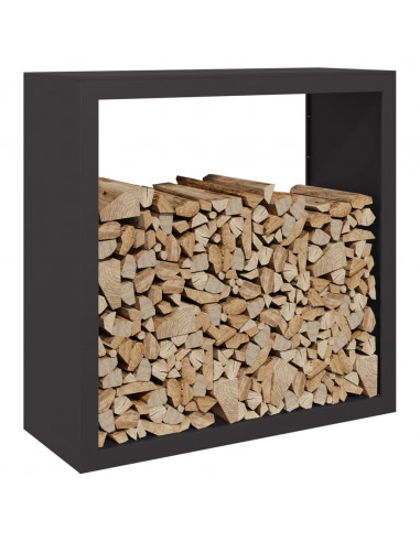 Rastrelliera per Legna da Ardere Nera 100x40x100 cm in Acciaio