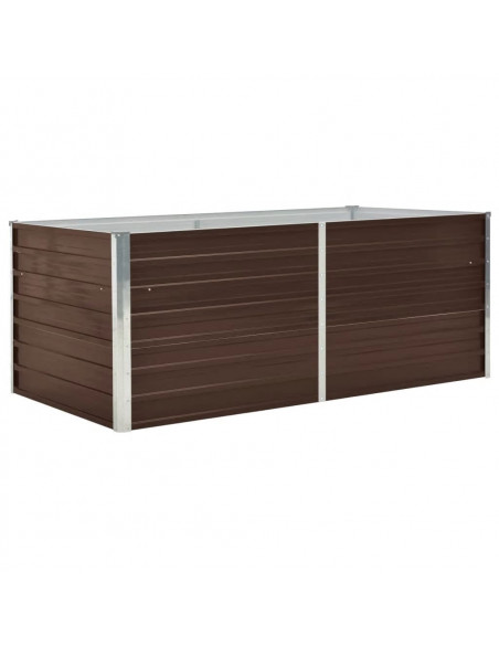 Letto di Coltura Rialzato 160x80x45cm Acciaio Zincato Marrone