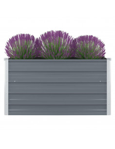 Letto di Coltura Rialzato 100x100x45 cm Acciaio Zincato Grigio 2