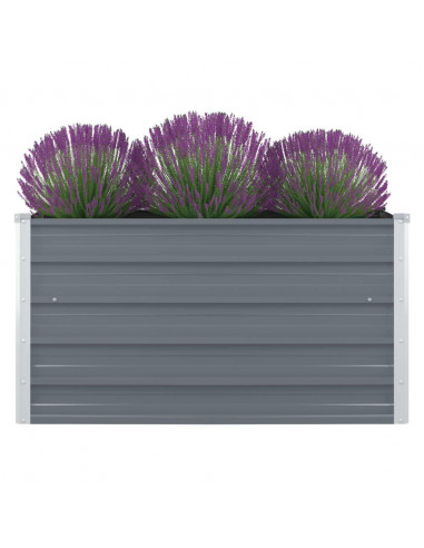 Letto di Coltura Rialzato 100x100x45 cm Acciaio Zincato Grigio