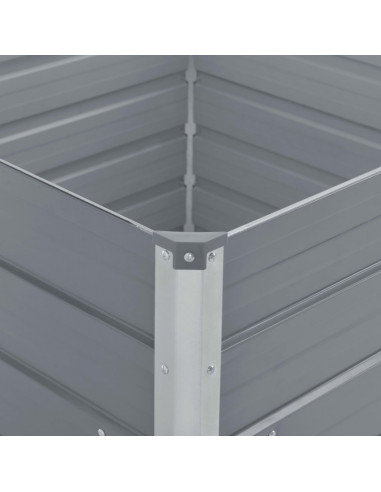 Letto di Coltura Rialzato 100x100x45 cm Acciaio Zincato Grigio