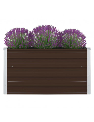 Letto Coltura Rialzato 100x100x45cm in Acciaio Zincato Marrone