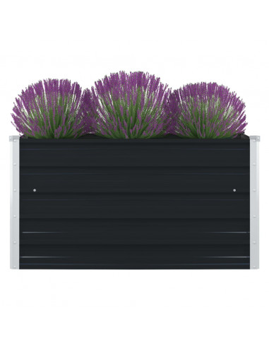 Letto Coltura Rialzato 100x100x45 cm Acciaio Zincato Antracite