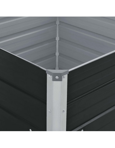 Letto Coltura Rialzato 100x100x45 cm Acciaio Zincato Antracite