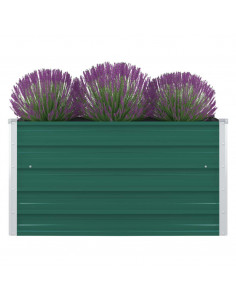 Letto di Coltura Rialzato 100x100x45cm in Acciaio Zincato Verde 2