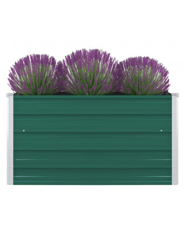 Letto di Coltura Rialzato 100x100x45cm in Acciaio Zincato Verde