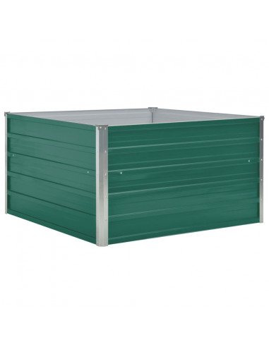 Letto di Coltura Rialzato 100x100x45cm in Acciaio Zincato Verde