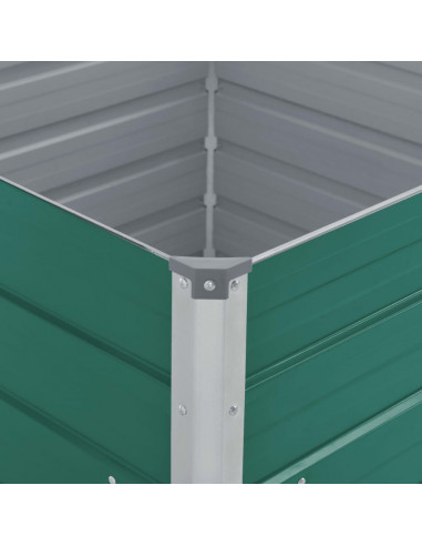 Letto di Coltura Rialzato 100x100x45cm in Acciaio Zincato Verde